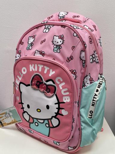 Mochila grande Hello Kitty rosa con múltiples bolsillos [2]