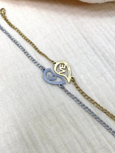 Pulseras LOVE para compartir de acero dorado y plateado [2]