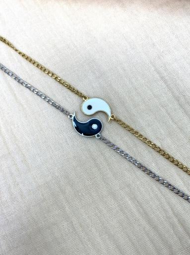 Pulseras Yin Yang dorada y plateada a juego [1]
