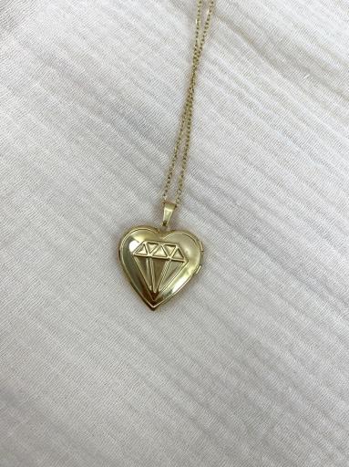 Collar corazón Te Amo dorado y plateado de acero [1]