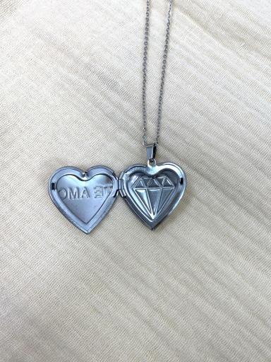 Collar de acero con corazón Te Amo que se abre [3]