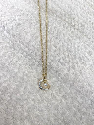 Collar de luna creciente dorada con detalles de brillo [2]