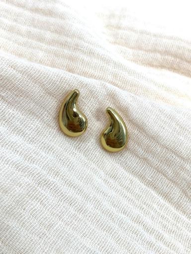 Pendientes dorados de gota con acabado brillante [1]