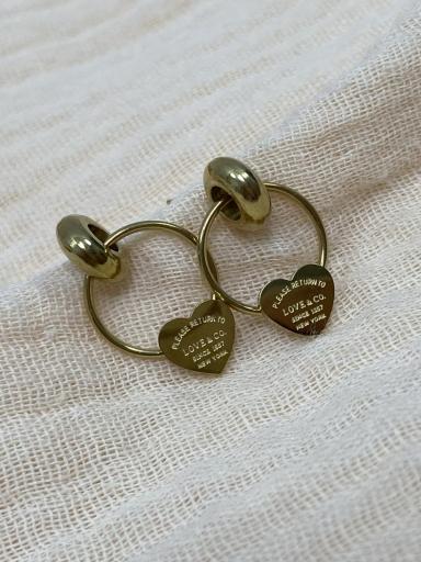 Pendientes de corazón dorados para mujer [2]