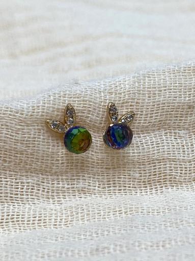 Pendientes de acero con cristal multicolor y cierre de tuerca [2]