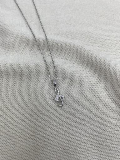 Collar de acero con clave de sol y pequeños brillos [2]