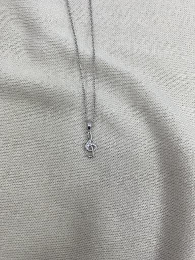 Collar clave de sol plateado para amante de la música [3]