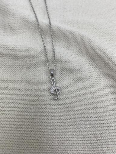 Collar plateado de mujer con colgante clave de sol [1]
