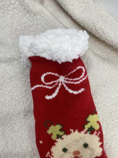 Calcetines navideños gorditos con diseño de reno y suela antideslizante [2]