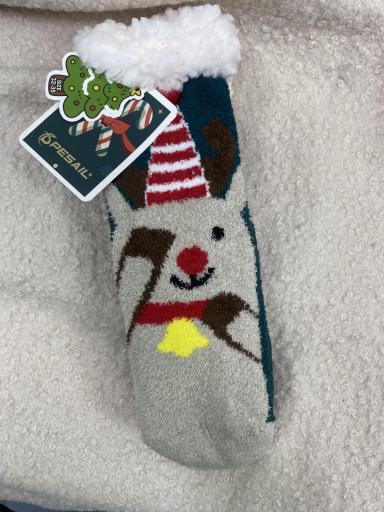 Calcetines de niño y niña con estampado de reno navideño talla 32-35. [1]