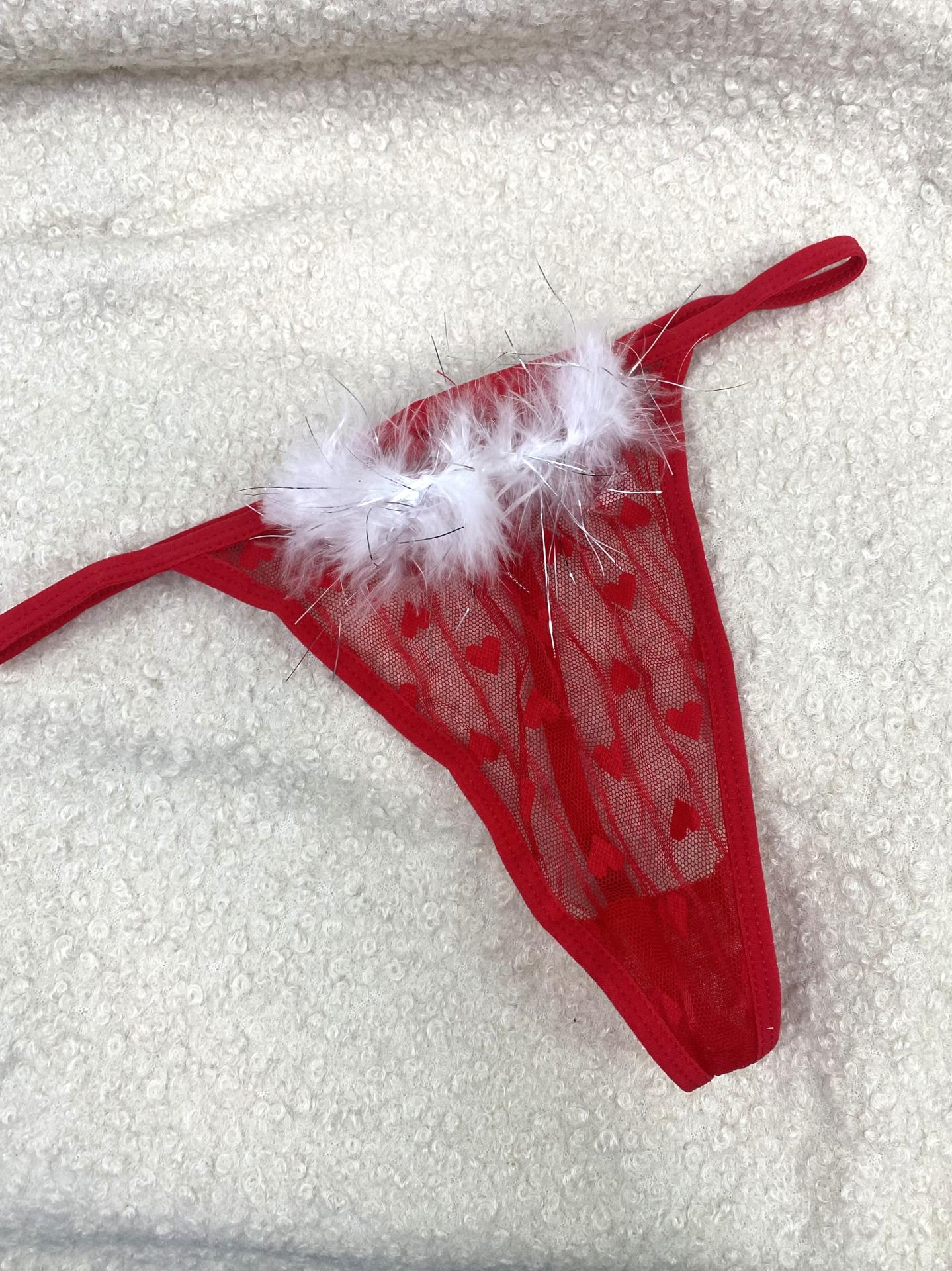 Tanga rojo festivo talla única estilo Navidad