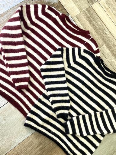 Jersey suave y calentito de rayas negras talla única [3]