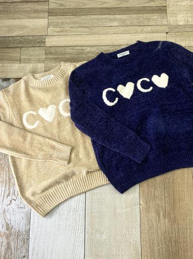 Jersey COCO suave y calentito de mujer con cuello redondo [2]