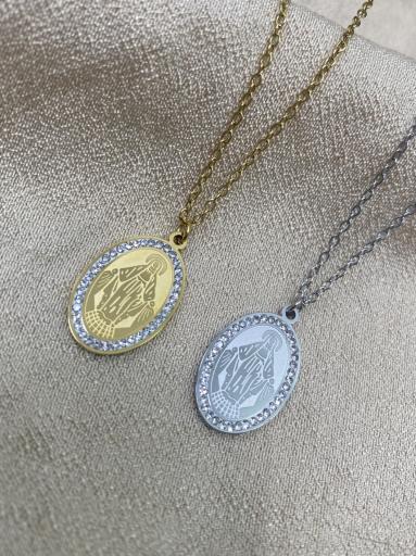 Collar de la Virgen en acero inoxidable color plateado [1]