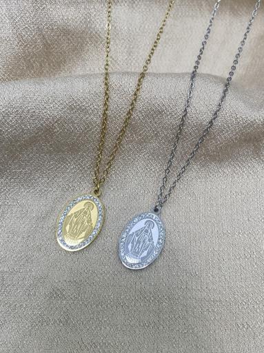 Cadena ajustable de acero inoxidable del collar de la Virgen [2]