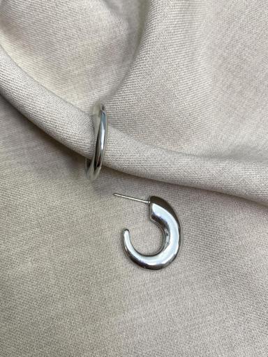 Pendientes de acero inoxidable plateados ligeros [2]