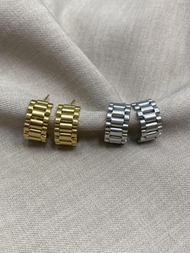 Pendientes de acero plateados cómodos [1]