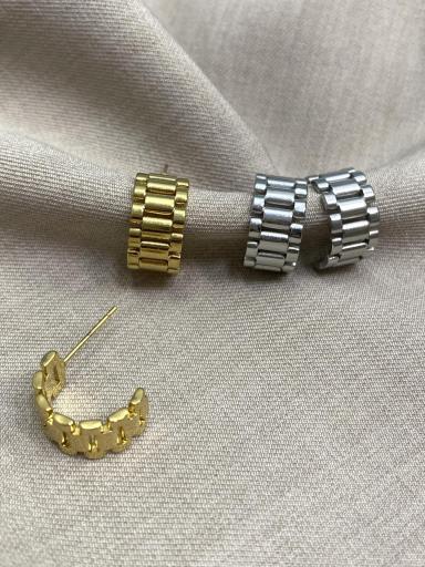 Pendientes de acero inoxidable dorados ligeros [2]