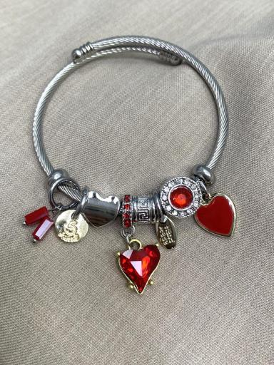 Pulsera romántica de corazones rojos ajustable [2]