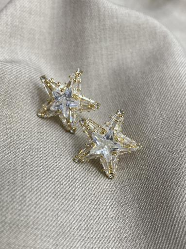Pendientes de cierre de tuerca estrella con brillantes [3]