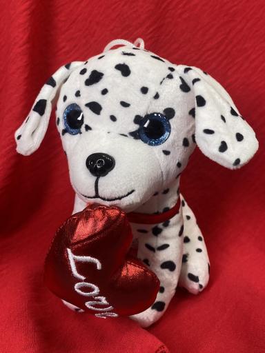 Peluche romántico de perro con corazón Love [1]