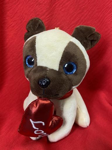 Peluche de perrito con corazón Love para San Valentín [0]