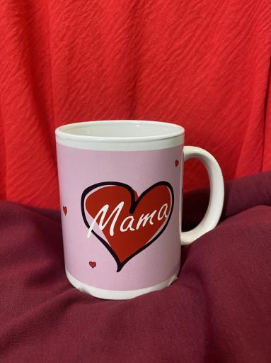 Taza San Valentín mamá fondo rosa