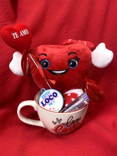 Pack regalo San Valentín tazón Love peluche y gloss