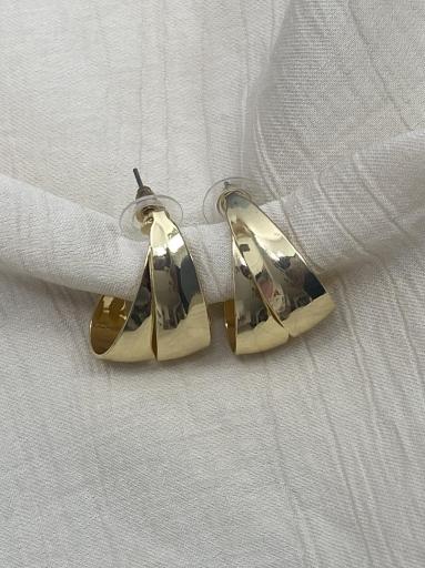 pendientes elegantes acero dorado forma moderna