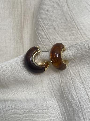 pendientes acero resina aro cierre tuerca mujer