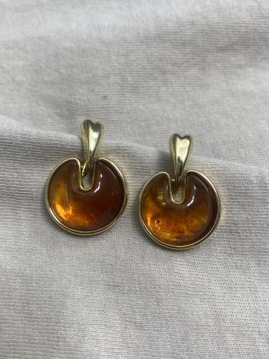 pendientes elegantes acero con resina [1]