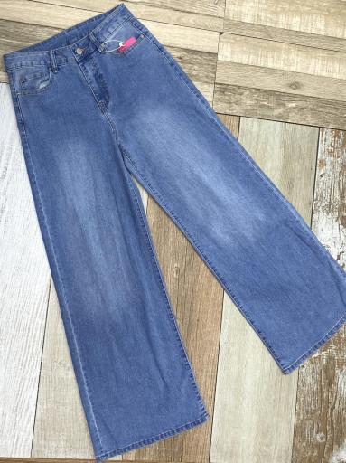 pantalón vaquero ancho mujer azul claro tendencia [1]