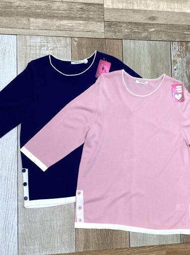 jersey mujer rosa botones laterales [1]