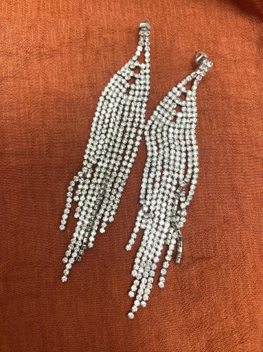Pendientes de fiesta largos con brillo para bodas y eventos especiales [0]