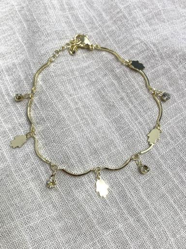 Pulsera de acero dorado ajustable con Mano de Fátima [1]