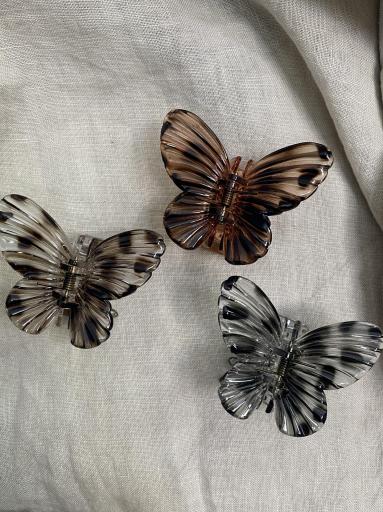 Pinzas de pelo mariposa transparentes y oscuras [0]
