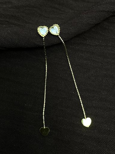 Pendientes de cadena con doble corazón y cierre de tuerca [1]