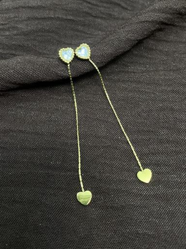 Pendientes plateados alargados con colgante de corazón [2]