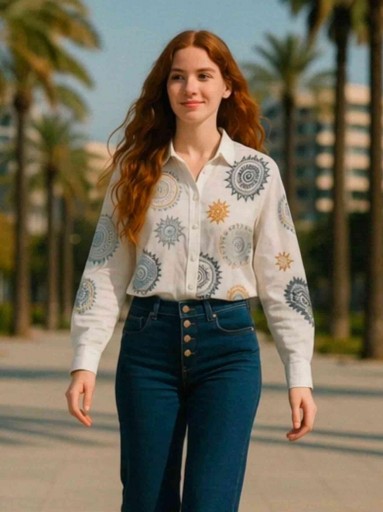 camisa de mujer estilo desigual de algodon