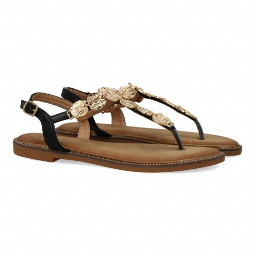 Sandalias planas doradas mujer [1]