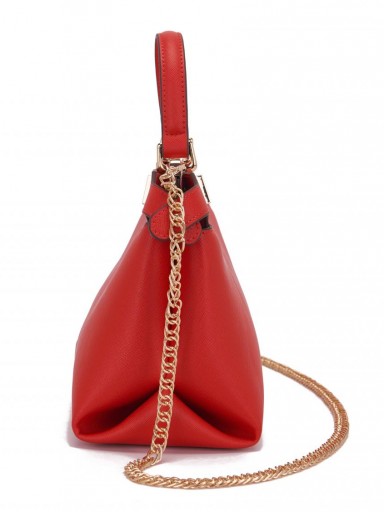 Bolso compacto rojo con herrajes dorados y estilo sofisticado [3]