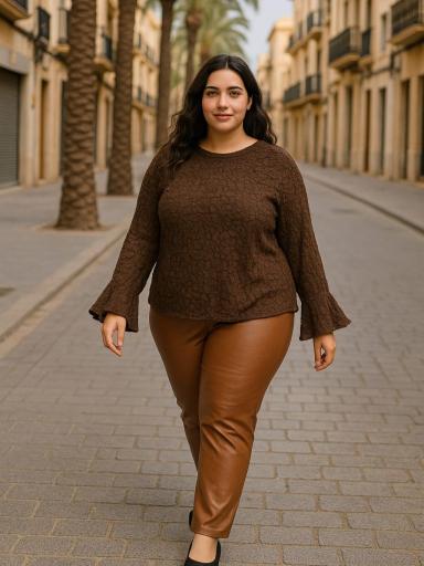 Leggings curvy camel cómodos y modernos [1]