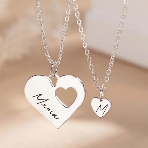 Collar para mamá con colgante de corazón personalizado para el Día de la Madre [1]