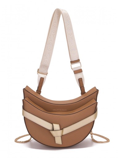 Bolso bandolera camel moderno para looks casual chic [0]