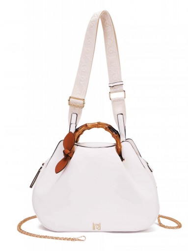 bolso blanco de mano con detalles dorados [1]