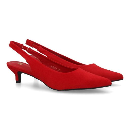slingback mujer rojo elegante punta fina