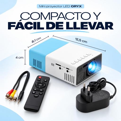 Mini proyector ORYX E0801 negro para cine en casa [1]