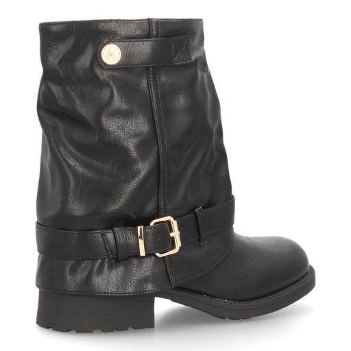 Botines mujer caña fruncida estilo motero [3]
