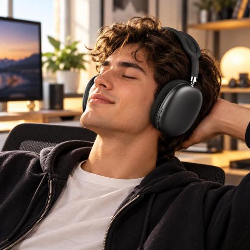Cascos Bluetooth de diadema P9 Pro Max en rosa y verde [2]