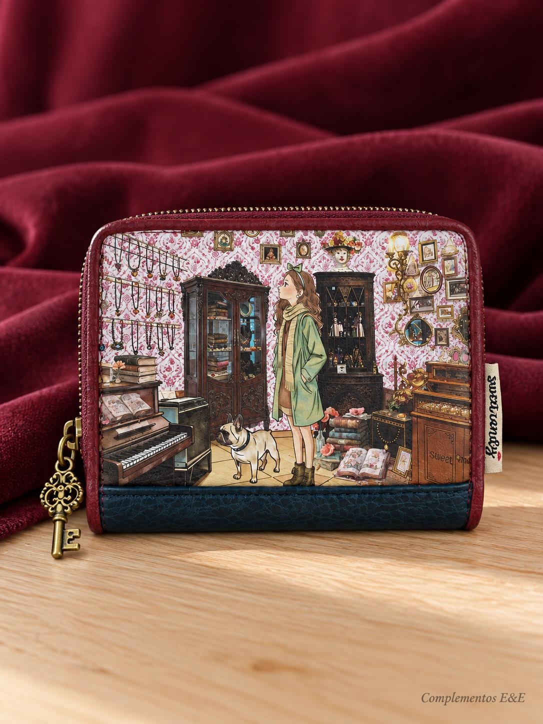 Monedero pequeño Sweet Candy burdeos para mujer